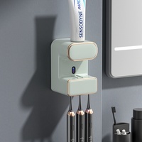 Distributeur de dentifrice à capteur automatique mural et porte-brosse à dents de stérilisation UV Accessoire de salle de bain sans perçage