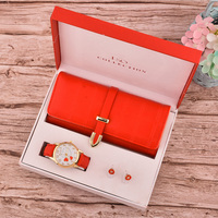 2025 nouvel an noël, coffret cadeau montre portefeuille collection 3 pièces coffret cadeau pour femme dame nouveau chaud charmant portefeuille montre coffrets cadeaux/