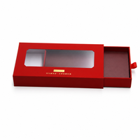 Boîte en papier personnalisée : Boîte à tiroir avec fenêtre transparente, boîte de rangement haut de gamme pour cadeaux d'affaires