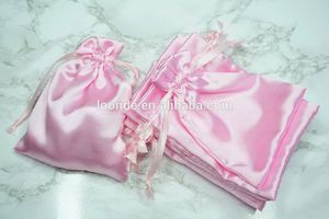 TOP vente OEM rose satin fête faveur sacs de butin - Product Image 5