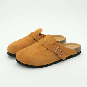 Sandales plates Birkenstocks de qualité supérieure en gros, fabriquées en Allemagne, pour l'extérieur, mules, sabots en cuir, daim, semelle en liège, sabots solides Birkenstocks - Product Image 3