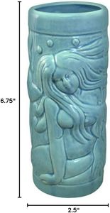 BARCONIC Taza Tiki de sirena azul de porcelana de cerámica-Diseño moderno ecológico para uso en fiestas Vino de 700ml - Product Image 5
