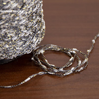 Golden Bridge Fancy Yarn Polyester Metallic Lurex Knot Yarn Black White Gold Silver Sparkle Yarn for Knitting Sweater Weaving