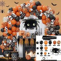 Meilleures ventes : Ensemble de ballons de fête en latex orange pour Halloween, décoration d'arche yeux noirs d'horreur pour scène de festival des fantômes, tous âges