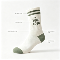 Chaussettes en coton à logo personnalisé, rayées, vente en gros, OEM, respirantes, chaussettes de sport personnalisées pour l'extérieur
