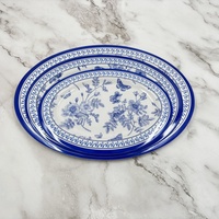 Assiette ovale en mélamine écologique sans BPA de 12 pouces, design personnalisé, vaisselle pour restaurants