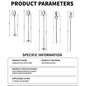 Paslanmaz çelik meyve çatalı için Pet kuşlar için meyve besleme ve temizlik aksesuar için kuş kafesleri kaliteli Pet ürünleri - Product Image 6