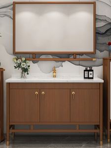 Nuevo mueble de baño de estilo chino, mueble de lavabo de madera maciza, combinación de lavabo de pie - Product Image 4