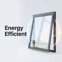 Ventana Abatible Superior de Aluminio al por Mayor de Fábrica, Doble Acristalamiento, Vidrio Templado, Insonorizada, Tamaño Personalizado, Exterior Comercial