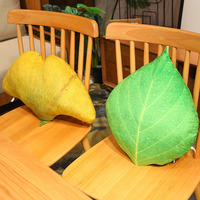 Oreiller feuille simulée Cartoon Maple Leaf Ginkgo Green Leaf Plush Toy Coussin Sofa Plant Prop Waist Pillow
