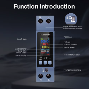DDS6619 8 1 Compteur de puissance WiFi Tuya Rail DIN AC 85-290V Voltmètre Compteur d'énergie intelligent Tension Courant Puissance KWh/PF/Hz - Product Image 4