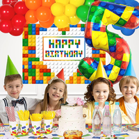 Ballons en forme de blocs de construction flottants à l'hélium de 32 pouces, ballons en mylar numériques pour la décoration de fête d'anniversaire pour enfants
