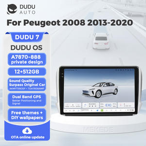 DUDUAUTO Convient pour <span class=keywords><strong>Peugeot</strong></span> 2008 2013-2020, écran multimédia Android modifié pour voiture, navigation Bluetooth, Car-play, écran de recul - Product Image 2