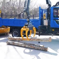 Grue à grappin télescopique multifonctionnelle pour bois avec pompe, alimentée à l'essence/électrique/diesel, chargeur de grumes Mannick