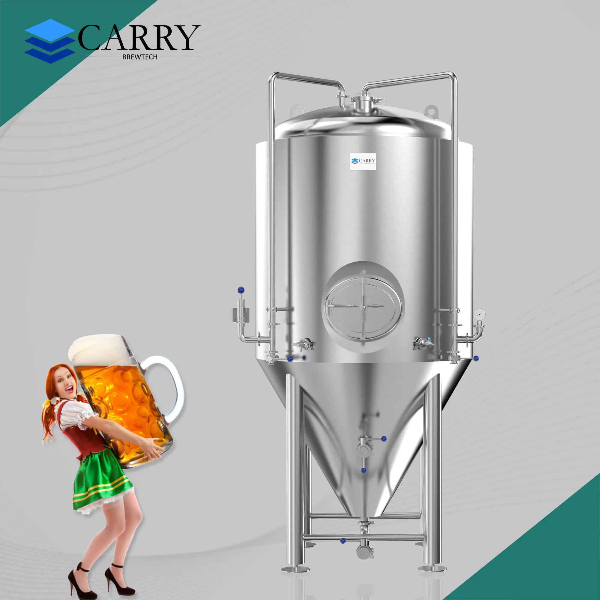 Customizable 100l 200l 250l 300l 400l 500l 600l 800l 1000l stainless steel jacketed conical beer fermentation tank