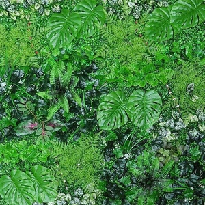T04251 Design Haie Artificielle Synthétique UV Feuilles Vertes Vertes Mur Végétal pour Jardin Cour Arrière Décoration Intérieure - Product Image 1
