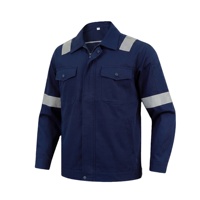 Veste de travail en coton avec logo personnalisé, bandes réfléchissantes, résistante à l'usure, multi-poches, vêtements de sécurité industrielle pour hommes