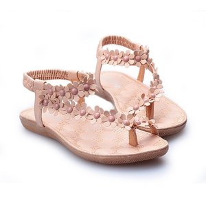 Bohemian Clip Toe <b>Sandals</b> Women Summer New Flower Decor <b>Flat</b> Soft Sole Non slip Korean Style Beach Footwear - Product Image 3