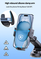 Support de téléphone de voiture à bras long rétractable et flexible pour pare-brise, avec ventouse pour tableau de bord, pour voiture