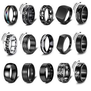 Anillo <span class=keywords><strong>de</strong></span> Dedo Índice Simple Cuadrado <span class=keywords><strong>de</strong></span> Acero <span class=keywords><strong>de</strong></span> Titanio Europeo y Americano, Estilo Hip-Hop, Moderno para Hombre, para <span class=keywords><strong>Instagram</strong></span> - Product Image 5