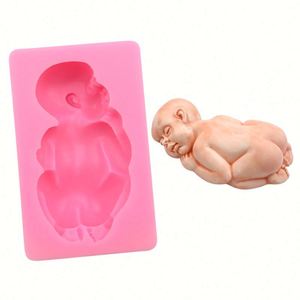 Outils de décoration de gâteaux, moule en silicone de grande taille pour bonbons, fondant, cuisson, argile, savon, résine, OEM/ODM, motif bébé endormi - Product Image 3