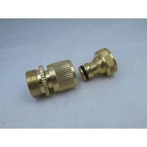 Conector Rápido de Latón Estilo Americano de 3/4 para Manguera de Jardín, Accesorio de Conexión Rápida con Rosca Externa de 6 Puntos - Product Image 1