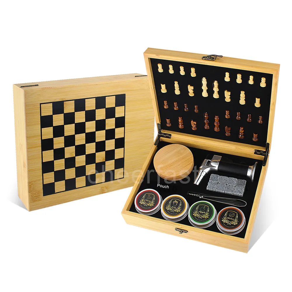 Great Bartending Cocktail perokok Kit Set, dengan Set senter dan 4 jenis chip kayu kotak Kit
