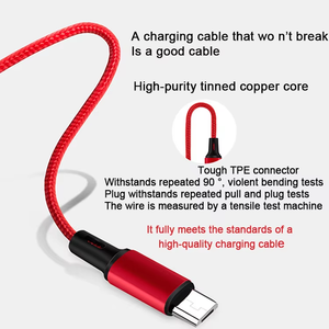Custom3 in 1充電器ケーブルナイロン編組複数USBケーブルユニバーサル充電コードタイプCマイクロUSB 8ピン付き携帯電話 - Product Image 3