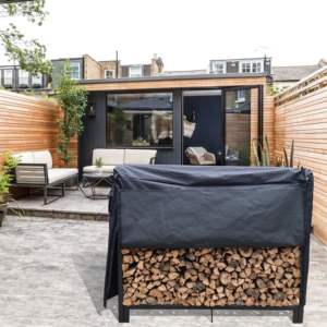 DB Artibear 4ft support de bois de chauffage en fonte robuste intérieur et extérieur en métal stockage de pieux de bois empileur porte-bûches - Product Image 6