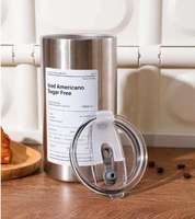 Mug Kopi Stainless Steel Modern 360ML/600ML dengan Tutup, Botol Termal Terisolasi, Tahan Panas, Termos dengan Sedotan, Perlengkapan Minuman untuk Pesta