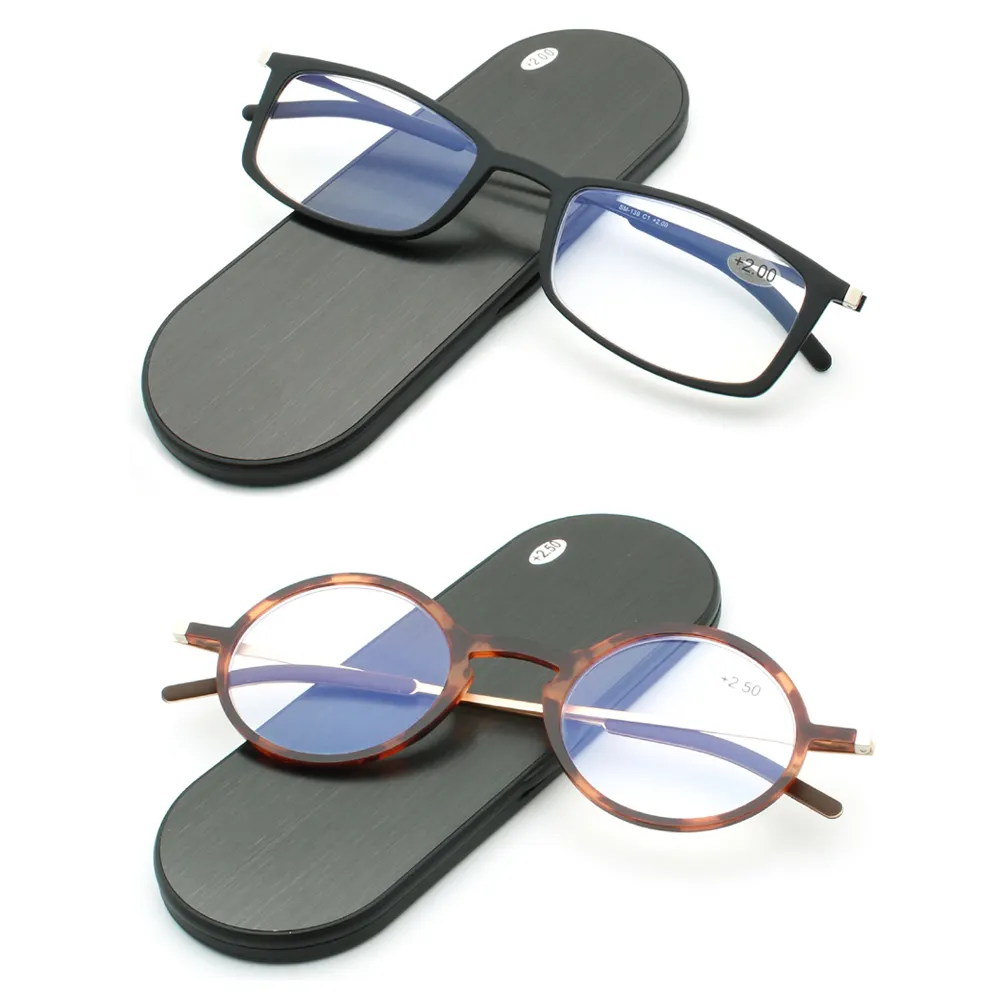 2021 yeni moda Anti-mavi ışık gözlük presbiyopik gözlük taşınabilir TR90 ince çerçeve kadın erkek okuma gözlüğü