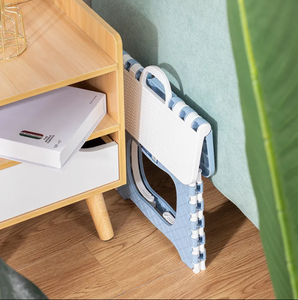 Tabouret pliable moderne en plastique épaissi avec revêtement en tissu pour la maison, le salon - Portable pour adultes et enfants - Product Image 2