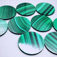 Pierres de malachite naturelles, rondes et plates, vente en gros, livraison gratuite