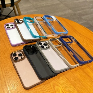 เคสโทรศัพท์มือถือแบบใสขอบโลหะบางคุณภาพสูงสำหรับ iPhone 16 Pro Max สีทอง - Product Image 2