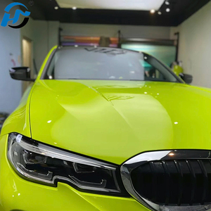 PET TPU Cast Factory Venta al por mayor PET HD Gloss Crystal Yellow Green Car Wrap Vinilo Un rollo completo Tamaño 1.52X1 8M/5X60FT - Product Image 4