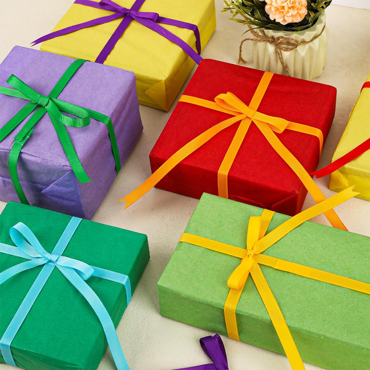 Wholesale Factory 196 Colors Grosgrain Ribbon 100% Polyester Fashion Ribbon for Packaging