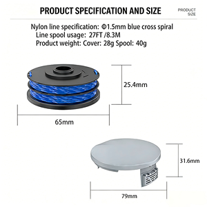 Paquete de 6 tapas de repuesto para bobina de hilo de cortadora RAC122 para cortacésped Ryobi RLT4027 RLT4125 RLT5027 RLT6030 RLT5127 RLT6130 5132002670 - Product Image 4