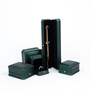 Caja de Joyería de Cuero PU Verde Personalizada Zebo, Juego de Cajas de Regalo de Lujo para Anillos, Colgantes, Pulseras y Brazaletes con Logotipo - Product Image 5