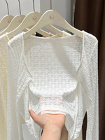 Cardigan décontracté uni et ajusté pour femme, protection solaire, motif petite fleur 3D, châle d'été, chemisier à manches longues, robes courtes