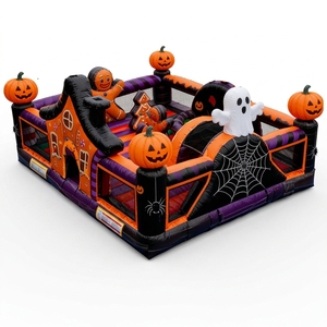 Castillo Inflable con Temática <span class=keywords><strong>de</strong></span> <span class=keywords><strong>Halloween</strong></span>, Obstáculos <span class=keywords><strong>de</strong></span> Calabaza y Fantasma, Zona <span class=keywords><strong>de</strong></span> Juegos para Niños Pequeños, para Fiestas Infantiles - Product Image 1