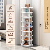 Porte-chaussures rotatif à 360 degrés en bois sur pied Affichage de sac simple Entrée multicouche pour meubles de maison pour salon