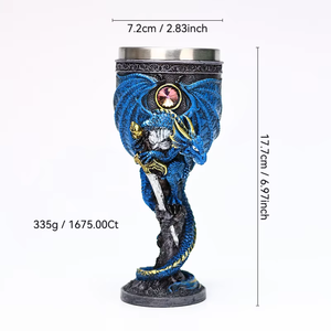 Nuevo Copa <span class=keywords><strong>de</strong></span> <span class=keywords><strong>Vino</strong></span> <span class=keywords><strong>de</strong></span> Acero Inoxidable <span class=keywords><strong>de</strong></span> 180 ml con Diseño <span class=keywords><strong>de</strong></span> Calavera <span class=keywords><strong>de</strong></span> Demonio en Relieve 3D, Modelo MBA31, Hecho a Mano, para Fiestas - Product Image 2