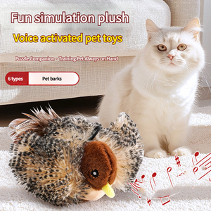 Moderne Interactieve Vliegende Vogel Speelgoed Voor Katten Elektrische Piepende Simulatie Mus Met Klappende Vleugels Elektronisch Pluche Kattenspeelgoed - Product Image 2