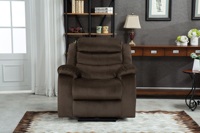 Canapé de cinéma inclinable moderne pour home cinéma avec revêtement en tissu, fonctions de massage et d'éclairage LED extensibles
