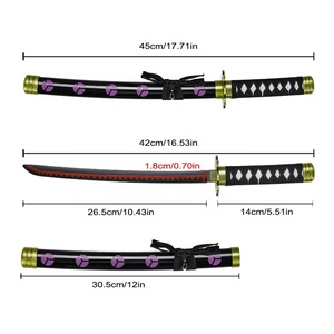 45cm Manga một mảnh vũ khí Dao găm lưỡi thép không gỉ <span class=keywords><strong>Roronoa</strong></span> <span class=keywords><strong>Zoro</strong></span> Mini <span class=keywords><strong>Katana</strong></span> shusui thanh kiếm kim loại bản sao - Product Image 2