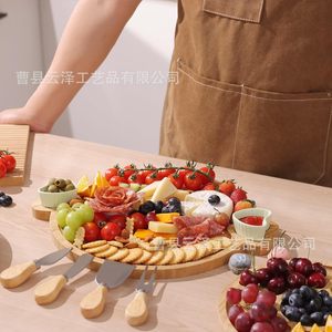 Bandeja de madera transfronteriza para frutas con extremos en forma de corazón, bandeja de té de madera para hotel, plato de desayuno de madera sencillo con bandeja para cubiertos - Product Image 3