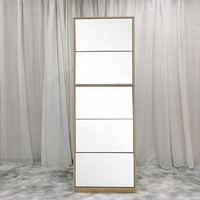 Phoenix Home Meuble de rangement à chaussures en bois extensible et moderne avec miroir pour la maison ou l'entrée Meubles de salon