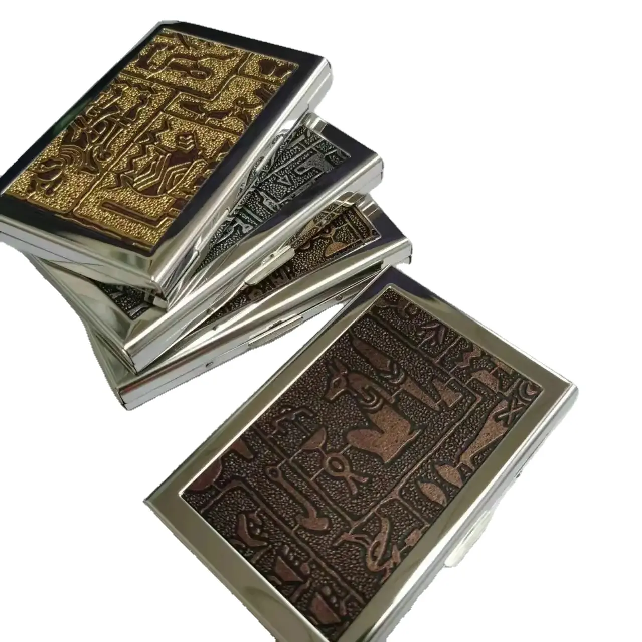 Nuovi regali aziendali di design in acciaio scatola di carte di credito pieghevole in metallo RFID blocco custodia per carte di credito
