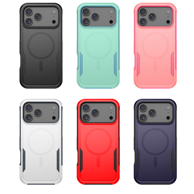 Rugged Armor Commuter Magnetic Mobile Phone Case for iPhone 17 Air 16 Pro Max Drop protection Cases Shockproof Tpu PC Back Cover