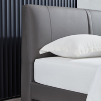 Lit King Size Moderne et Luxueux avec Cadre Rembourré Ajustable, Design Écologique pour Mobilier de Chambre, Gain de Place